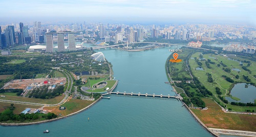An image showing the location of the Founders Memorial at Bay East in the Marina Bay area