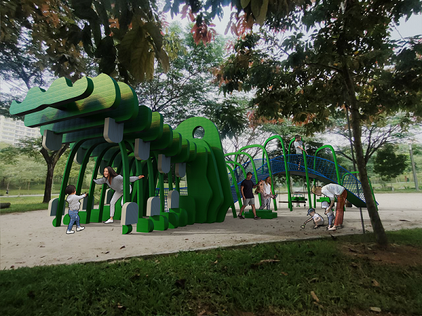 Winning design of Play at Punggol design competition by Land Design One showing a crocodile